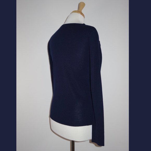 Filippa K Navy Blue 100% Merino Wool Sweater - Size 6 - Picture 6 of 14